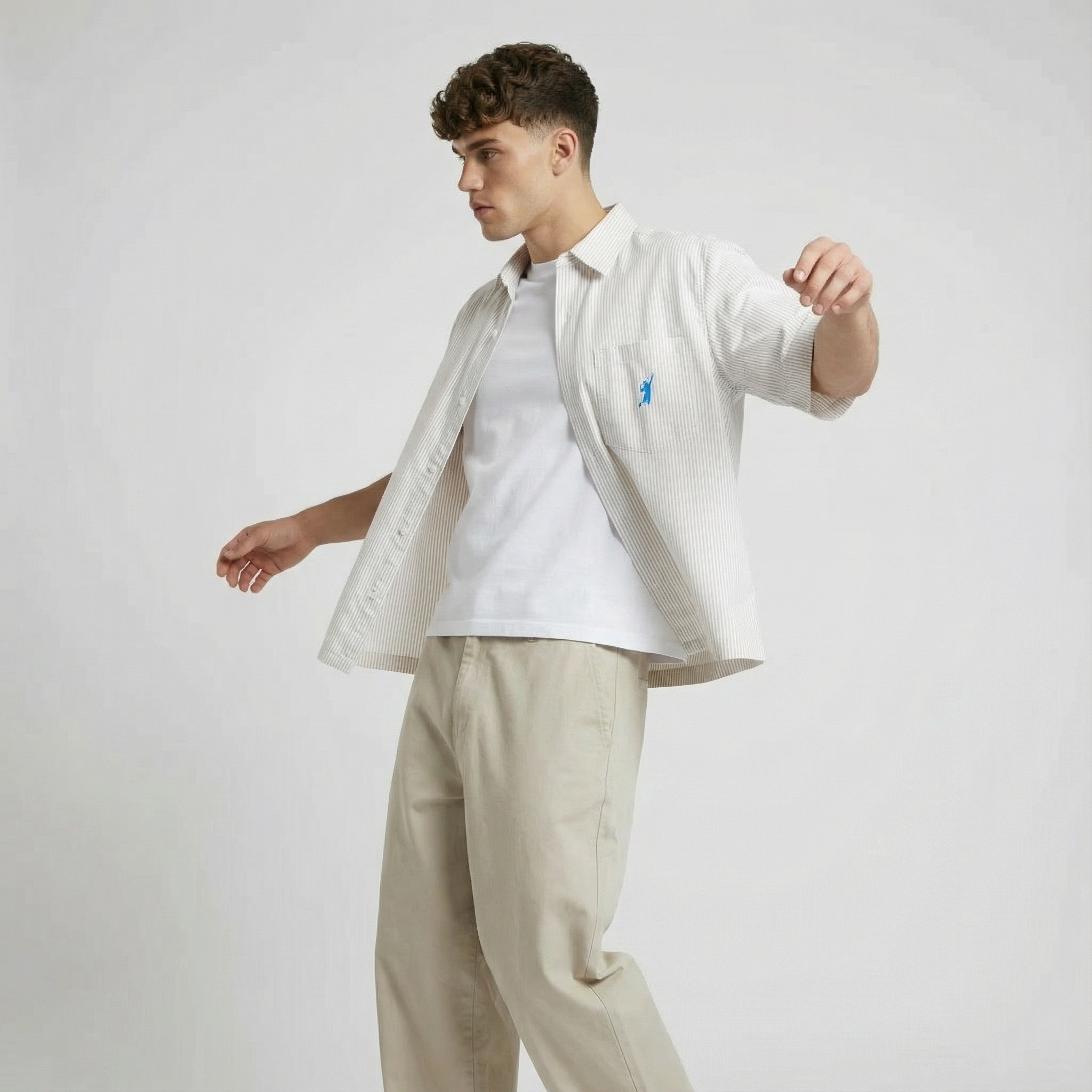 Vertical Stripe Boxy Shirt