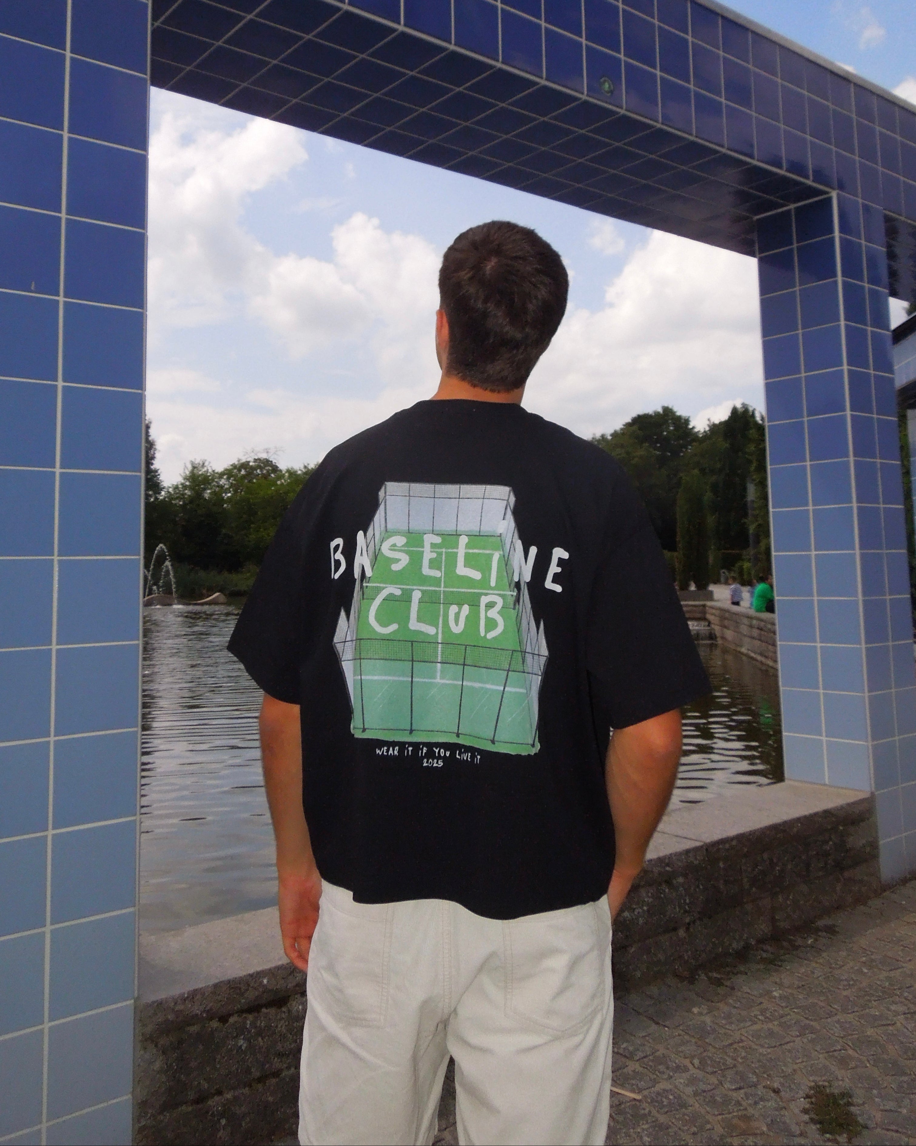 Scribbled Court Boxy T-Shirt