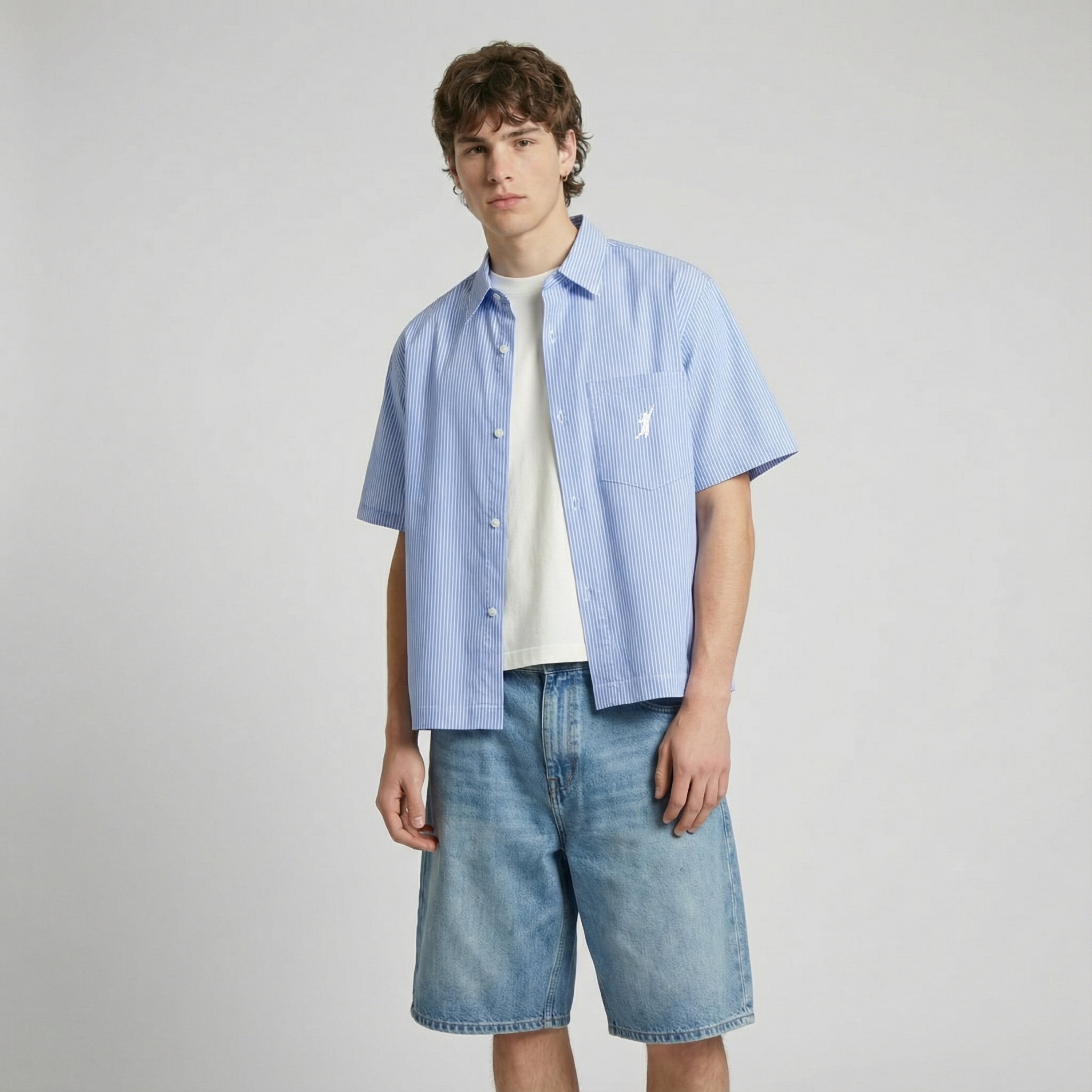 Vertical Stripe Boxy Shirt