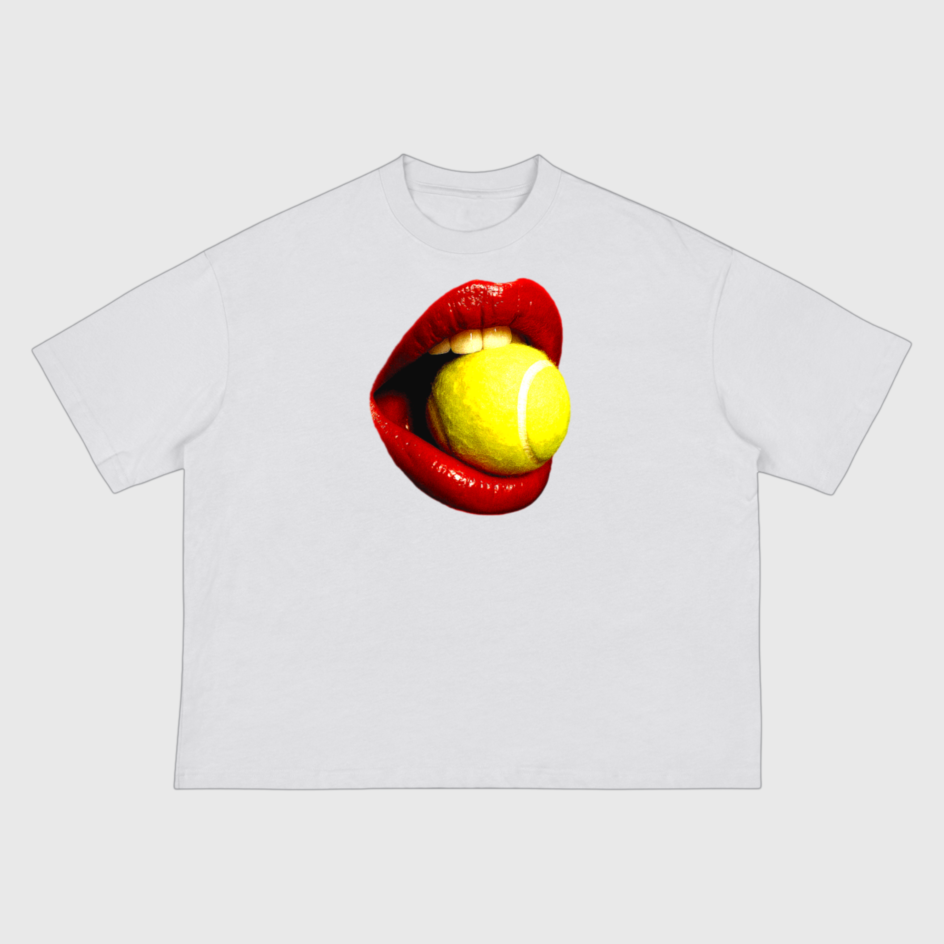 Red Mouth Boxy T-Shirt