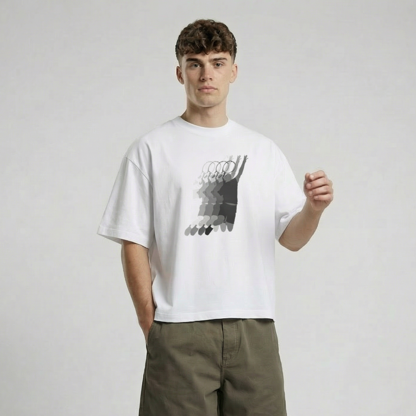 Logo Motion-Blur Boxy T-Shirt