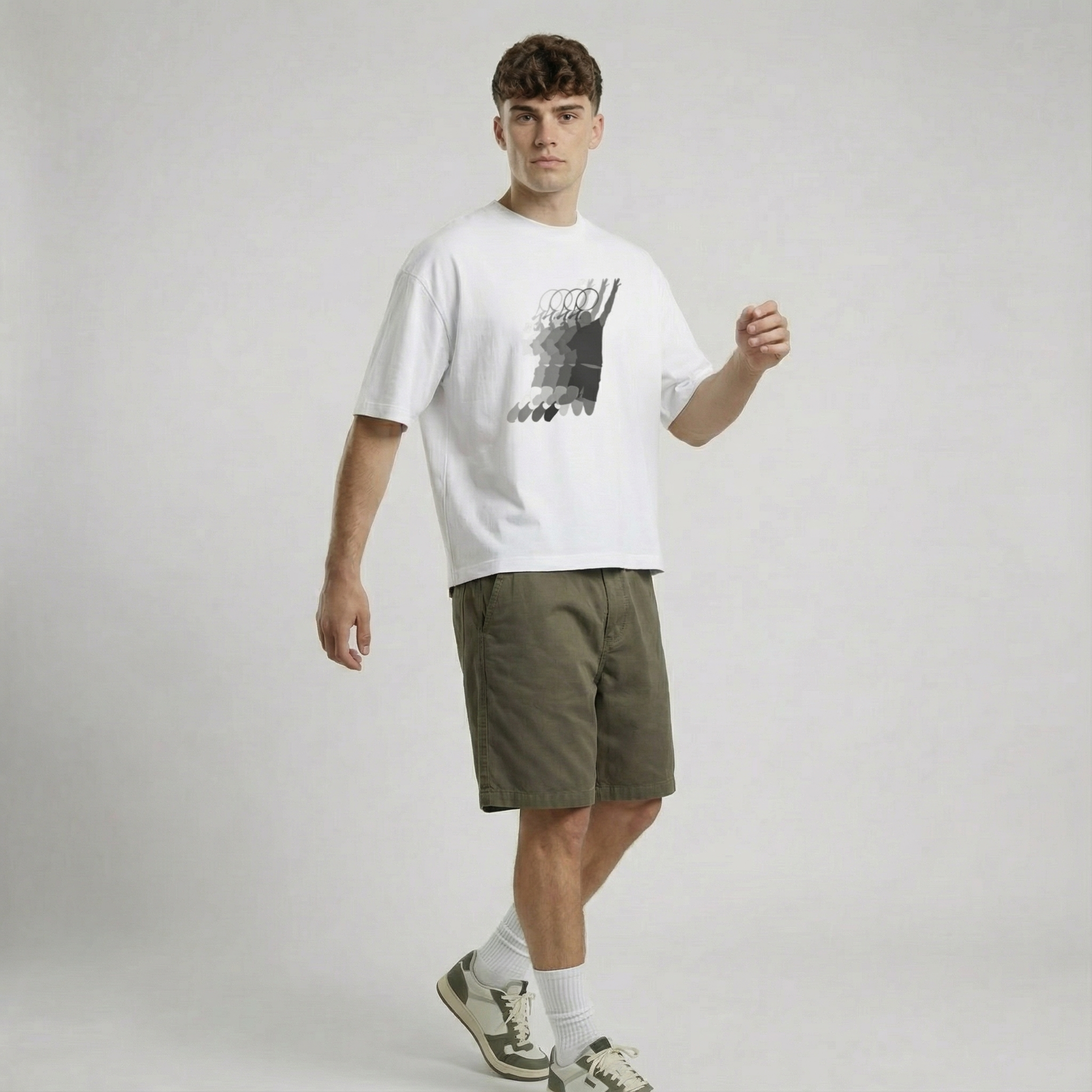 Logo Motion-Blur Boxy T-Shirt