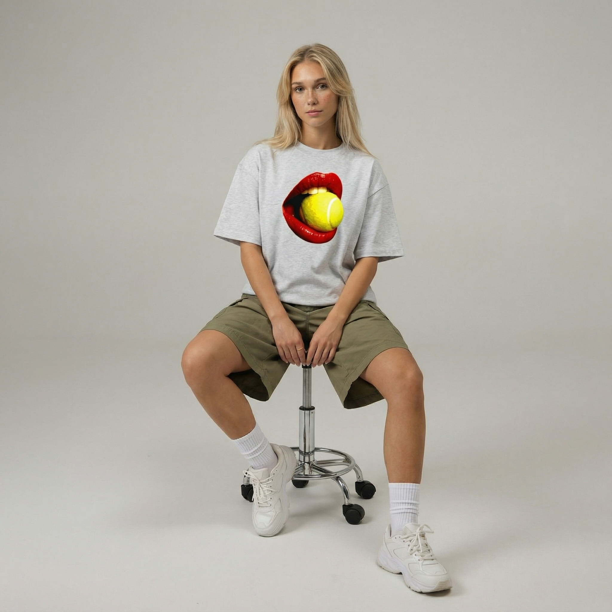 Red Mouth Boxy T-Shirt